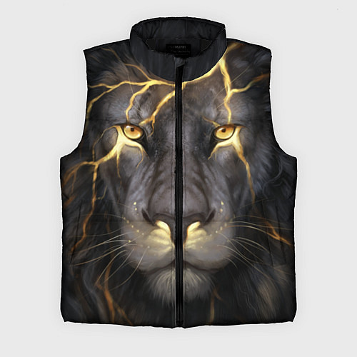 Мужской жилет Лев с молнией / 3D-Черный – фото 1