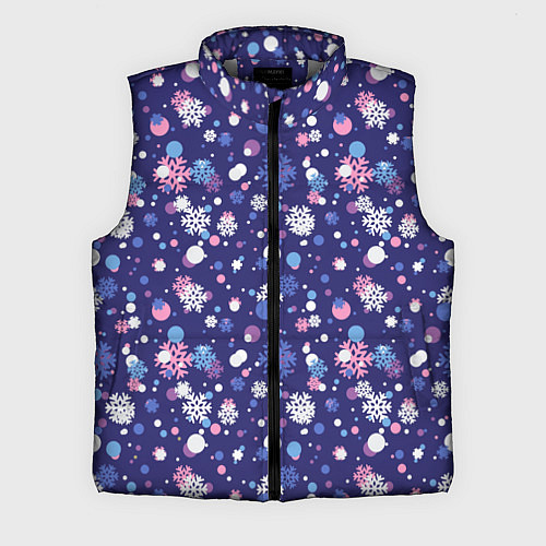 Мужской жилет Снежинки и конфетти / 3D-Светло-серый – фото 1
