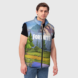 Мужской жилет Fortnite: Forest View, цвет: 3D-черный — фото 2