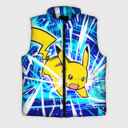 Мужской жилет Пикачу бежит с молниями / 3D-Черный – фото 1