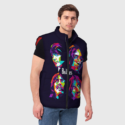 Мужской жилет The Beatles: Art Faces / 3D-Красный – фото 3