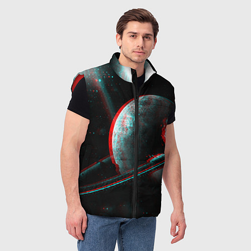 Мужской жилет Cosmos Glitch / 3D-Красный – фото 3
