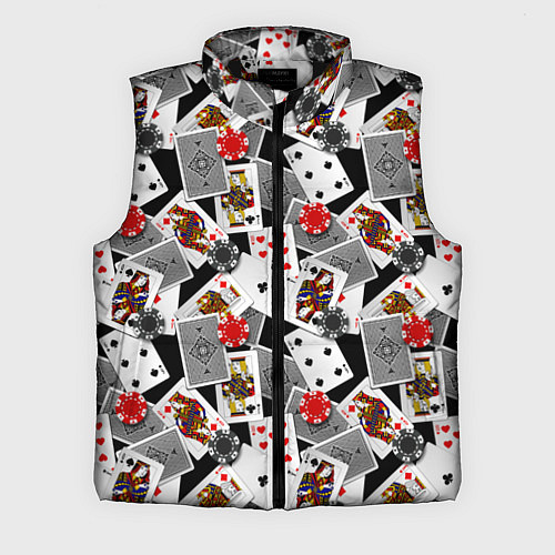 Мужской жилет Игральные карты и фишки / 3D-Черный – фото 1