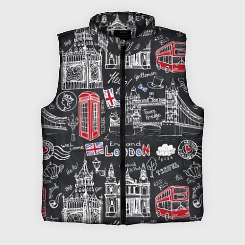 Мужской жилет Привет Лондон / 3D-Черный – фото 1