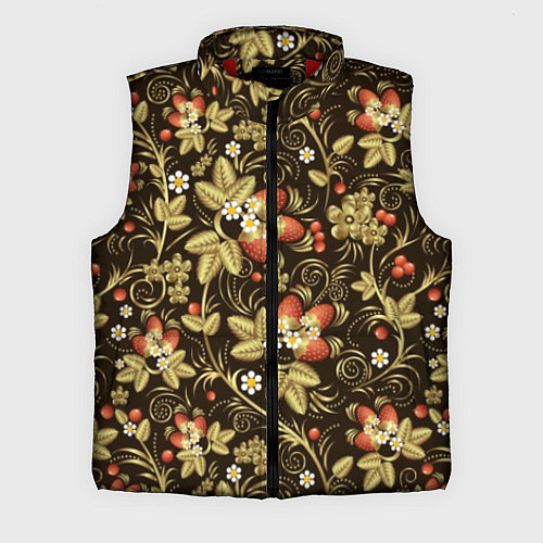 Мужской жилет Хохлома роспись клубника / 3D-Красный – фото 1
