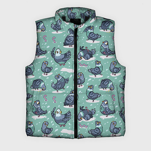 Мужской жилет Голуби и червяки / 3D-Черный – фото 1