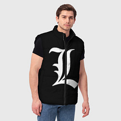 Мужской жилет DEATH NOTE ТЕТРАДЬ СМЕРТИ L, цвет: 3D-черный — фото 2