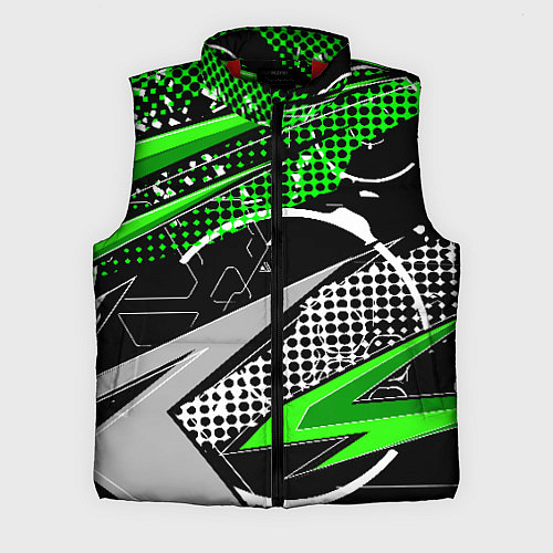 Мужской жилет Black and green corners / 3D-Красный – фото 1