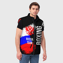 Мужской жилет Boxing Russia Team и герб РФ, цвет: 3D-красный — фото 2