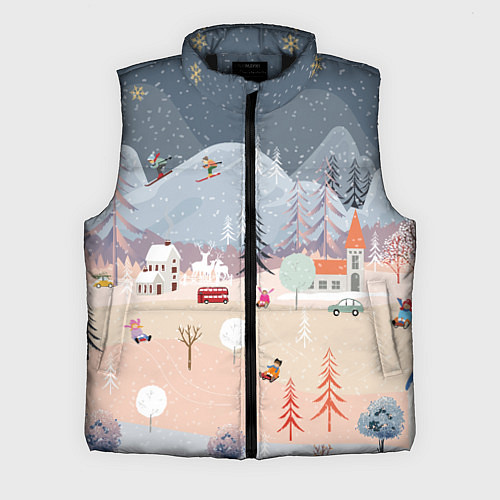 Мужской жилет Новогодние каникулы / 3D-Черный – фото 1
