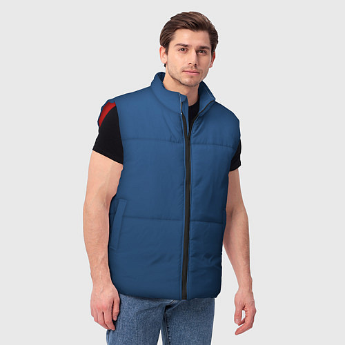 Мужской жилет 19-4052 Classic Blue / 3D-Красный – фото 3