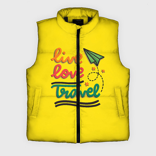 Мужской жилет Жизнь, любовь, путешествия / 3D-Черный – фото 1