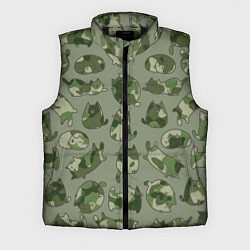 Мужской жилет Камуфляж с котиками хаки, цвет: 3D-черный