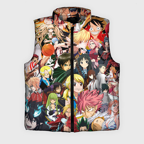 Мужской жилет Аниме коллаж / 3D-Светло-серый – фото 1