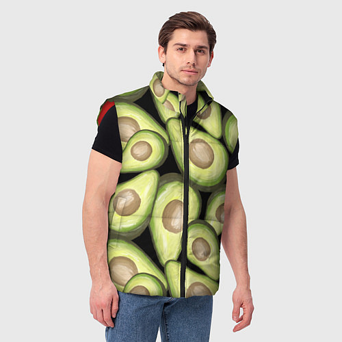 Мужской жилет Avocado background / 3D-Красный – фото 3