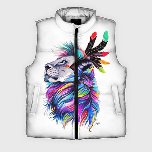 Мужской жилет Лев арт / 3D-Светло-серый – фото 1