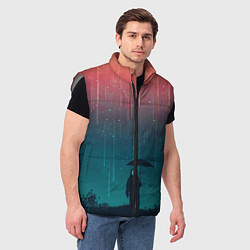 Мужской жилет Космический Дождь, цвет: 3D-светло-серый — фото 2