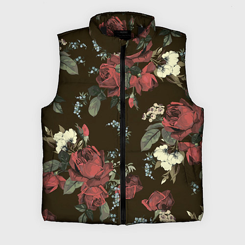 Мужской жилет Букет роз / 3D-Черный – фото 1