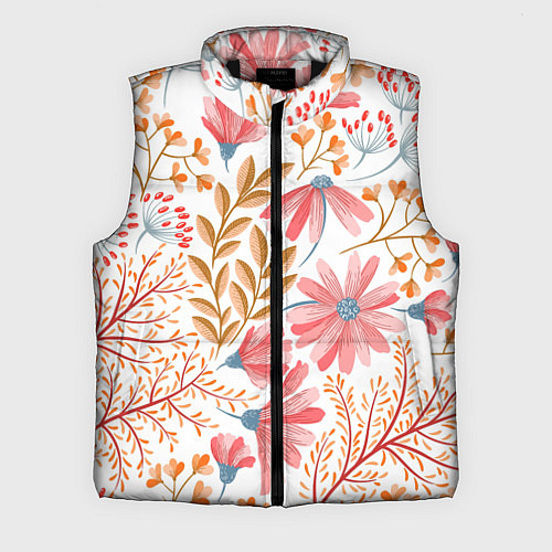 Мужской жилет Цветы / 3D-Черный – фото 1