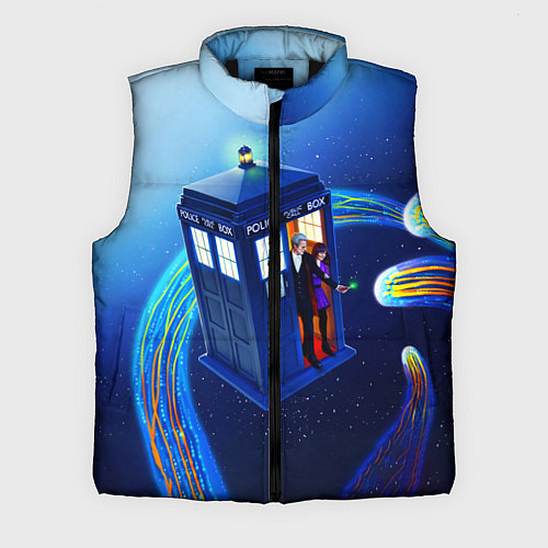 Мужской жилет ДОКТОР И КЛАРА И ТАРДИС / 3D-Черный – фото 1