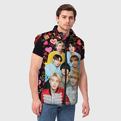Мужской жилет I Love BTS, цвет: 3D-красный — фото 2