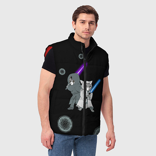 Мужской жилет Котики vs Вирус / 3D-Красный – фото 3