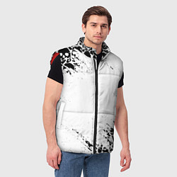 Мужской жилет БЕЛЫЕ ЧЕРЕПА, цвет: 3D-красный — фото 2