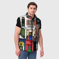 Мужской жилет London doors цифровой коллаж, цвет: 3D-черный — фото 2