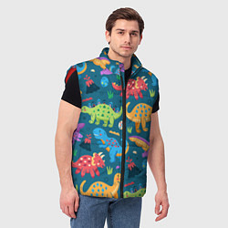 Мужской жилет Арт с динозаврами, цвет: 3D-красный — фото 2