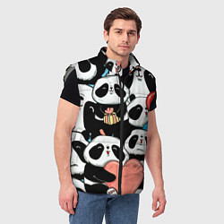 Мужской жилет Панды, цвет: 3D-светло-серый — фото 2