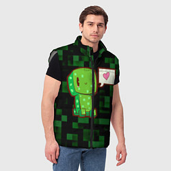 Мужской жилет Minecraft Creeper, цвет: 3D-светло-серый — фото 2