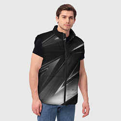 Мужской жилет GEOMETRY STRIPES BLACK & WHITE, цвет: 3D-черный — фото 2