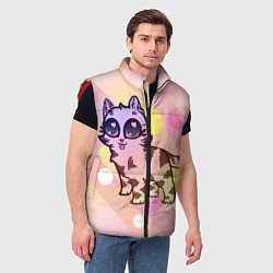 Мужской жилет 44 Котенка пнг пилу, цвет: 3D-красный — фото 2