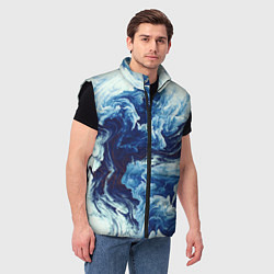 Мужской жилет Абстракция смешивание разводы, цвет: 3D-черный — фото 2