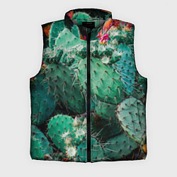 Мужской жилет Кактусы с цветами реализм, цвет: 3D-светло-серый