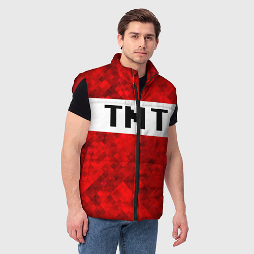 Мужской жилет Minecraft / 3D-Красный – фото 3