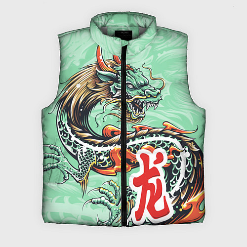 Мужской жилет Изумрудный дракон / 3D-Светло-серый – фото 1