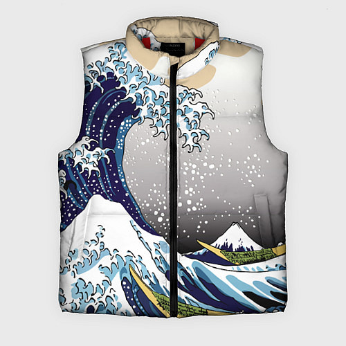 Мужской жилет The great wave off kanagawa / 3D-Красный – фото 1