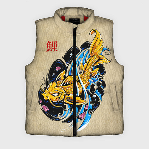 Мужской жилет Золотая рыба кои / 3D-Красный – фото 1