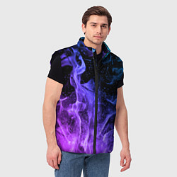 Мужской жилет ОГОНЬ НЕОН, цвет: 3D-черный — фото 2
