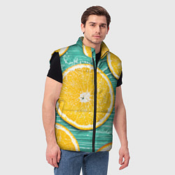Мужской жилет Апельсины, цвет: 3D-черный — фото 2