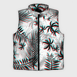 Мужской жилет ПАЛЬМЫ TROPICAL GLITCH, цвет: 3D-красный