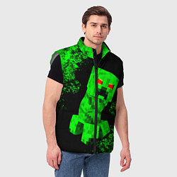 Мужской жилет MINECRAFT CREEPER, цвет: 3D-светло-серый — фото 2