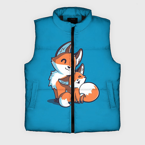 Мужской жилет Лисья семья / 3D-Черный – фото 1