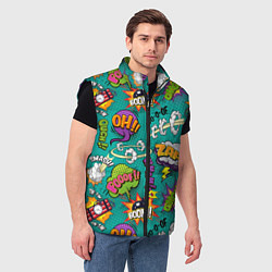 Мужской жилет Pop art comics, цвет: 3D-черный — фото 2