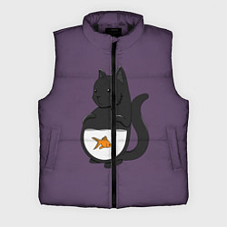 Мужской жилет Довольный кот, цвет: 3D-черный