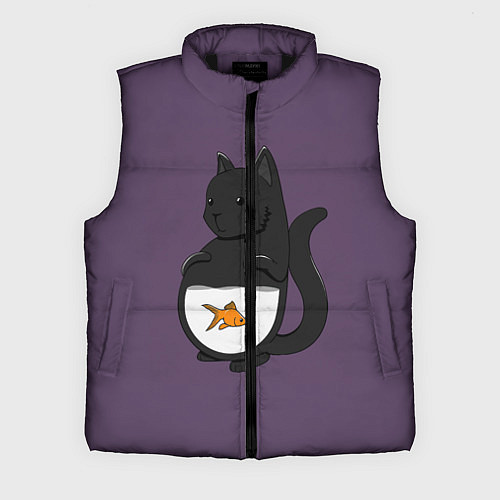 Мужской жилет Довольный кот / 3D-Черный – фото 1