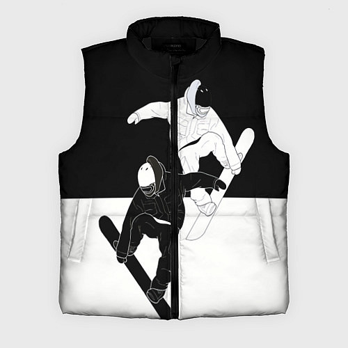 Мужской жилет Сноубордисты / 3D-Черный – фото 1