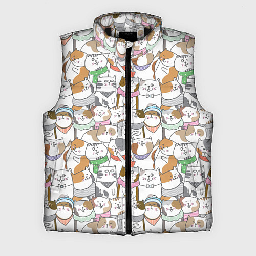Мужской жилет Большая семья котиков / 3D-Черный – фото 1