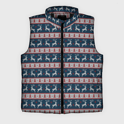 Мужской жилет Новогодняя с оленями / 3D-Черный – фото 1